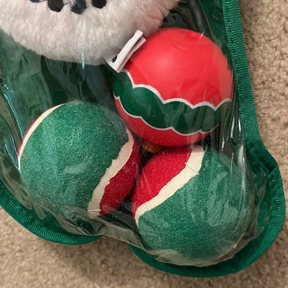 5-pc Woof Christmas Stocking for dogs,balls/plush